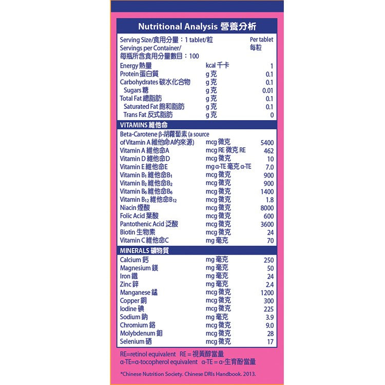 惠氏 - Materna® 23種維他命及礦物質